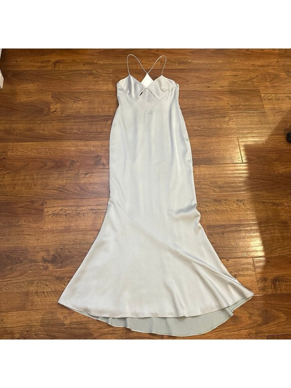 Galvan London kite cutout satin maxi slip gown